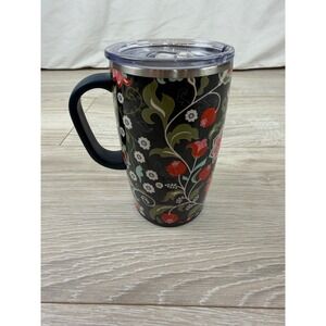 Swig Life 18oz Insulated Travel Mug Floral Black Stainless Steel Slider Lid